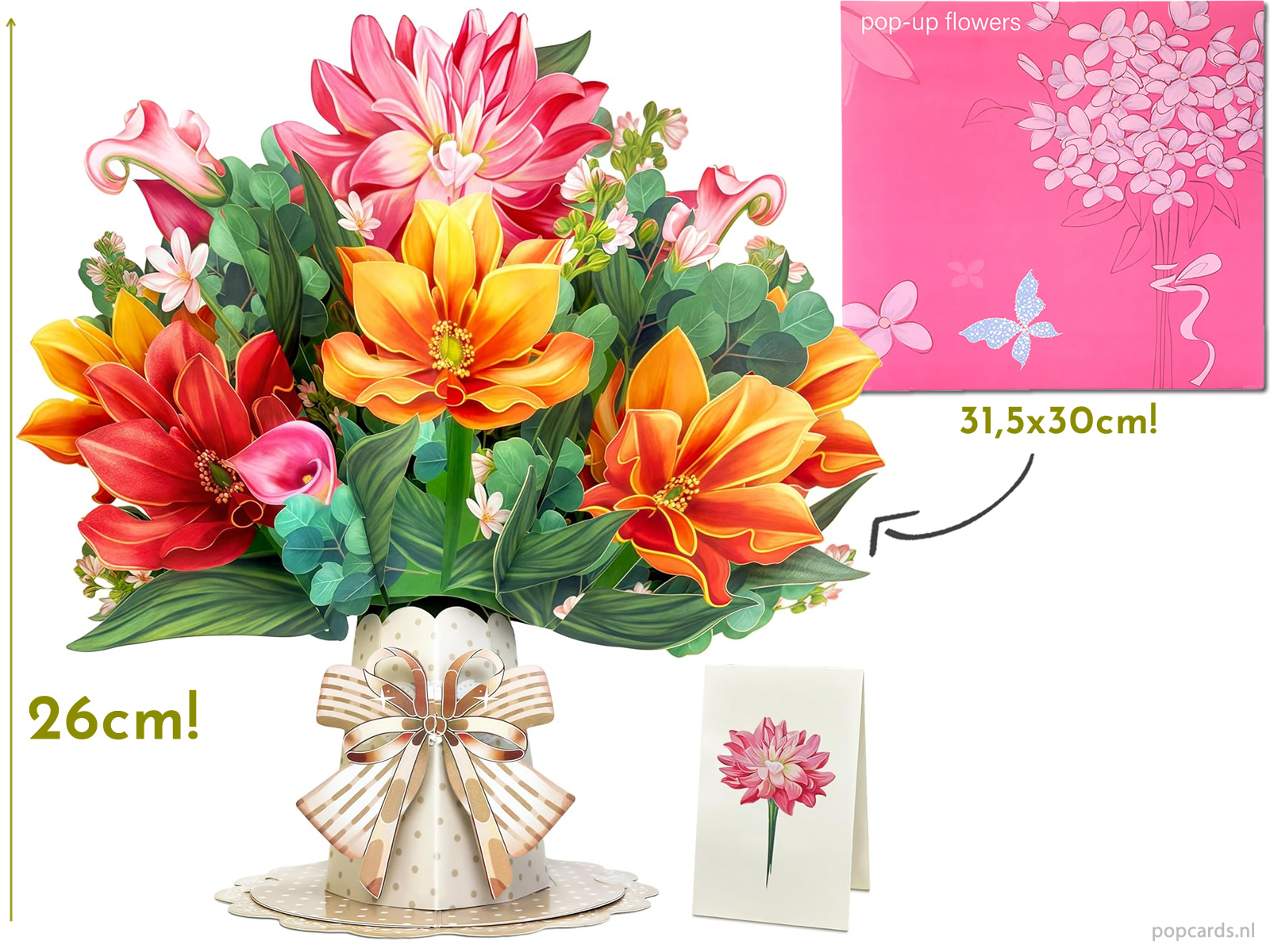 Megagrote Dahlia's bloemen pop-up kaart